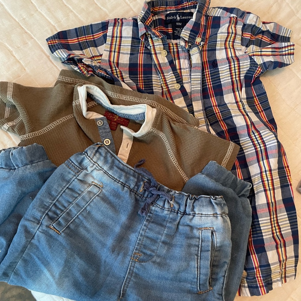 Bundle of Ralph Lauren romper, 7 for all mankind 18m